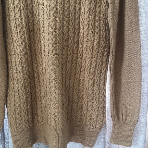 Tommy Hilfiger Tan Cable Knit Buckle Sweater - Picture 3 of 5